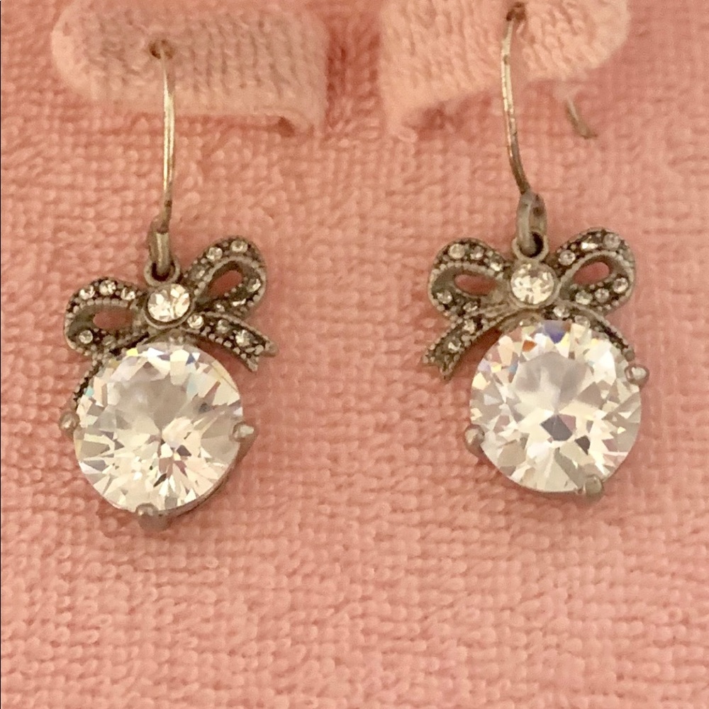 Juicy Couture Diamond Earrings with Bow Accent